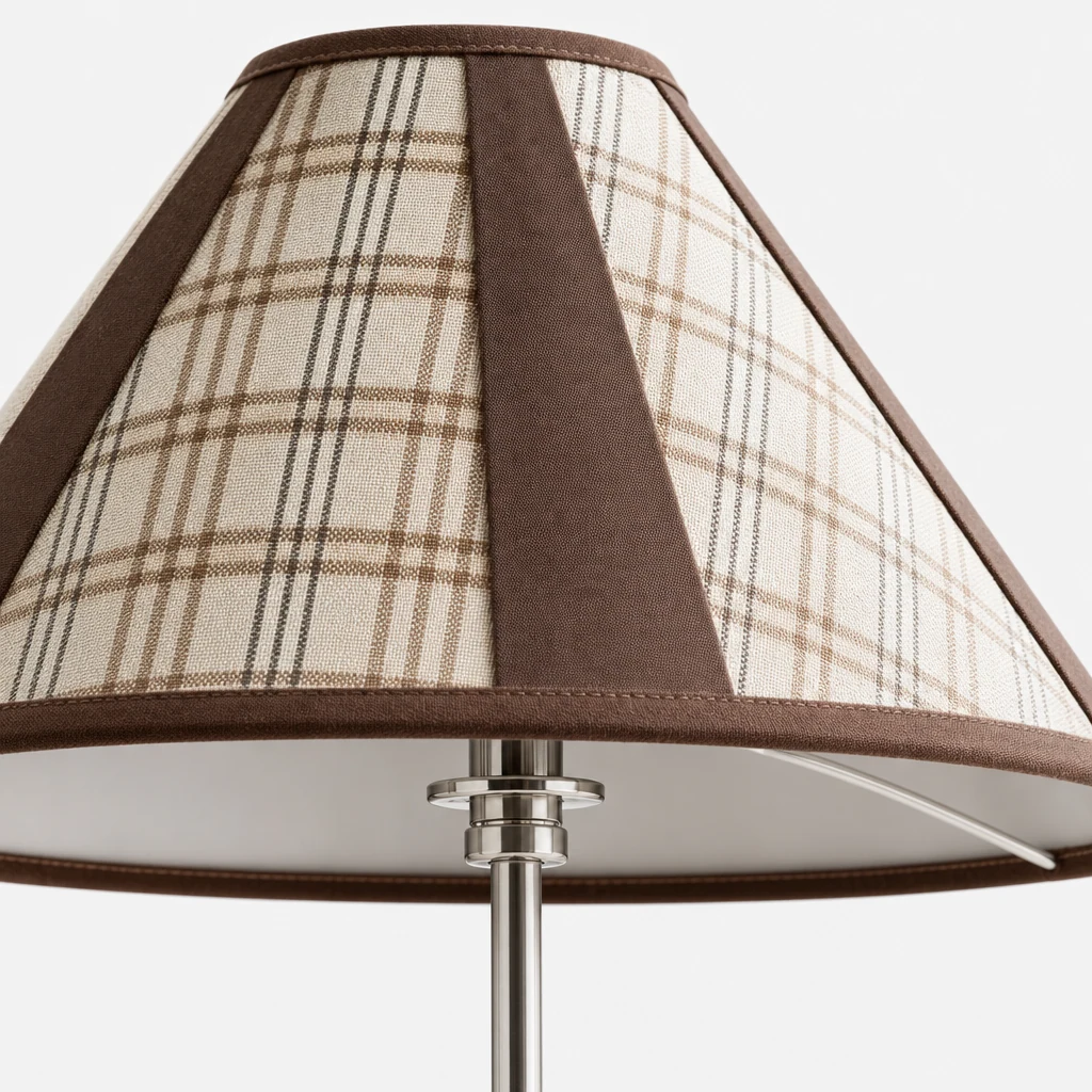Zbliżenie na klosz i wykończenie lampy podłogowej Hearthline D273