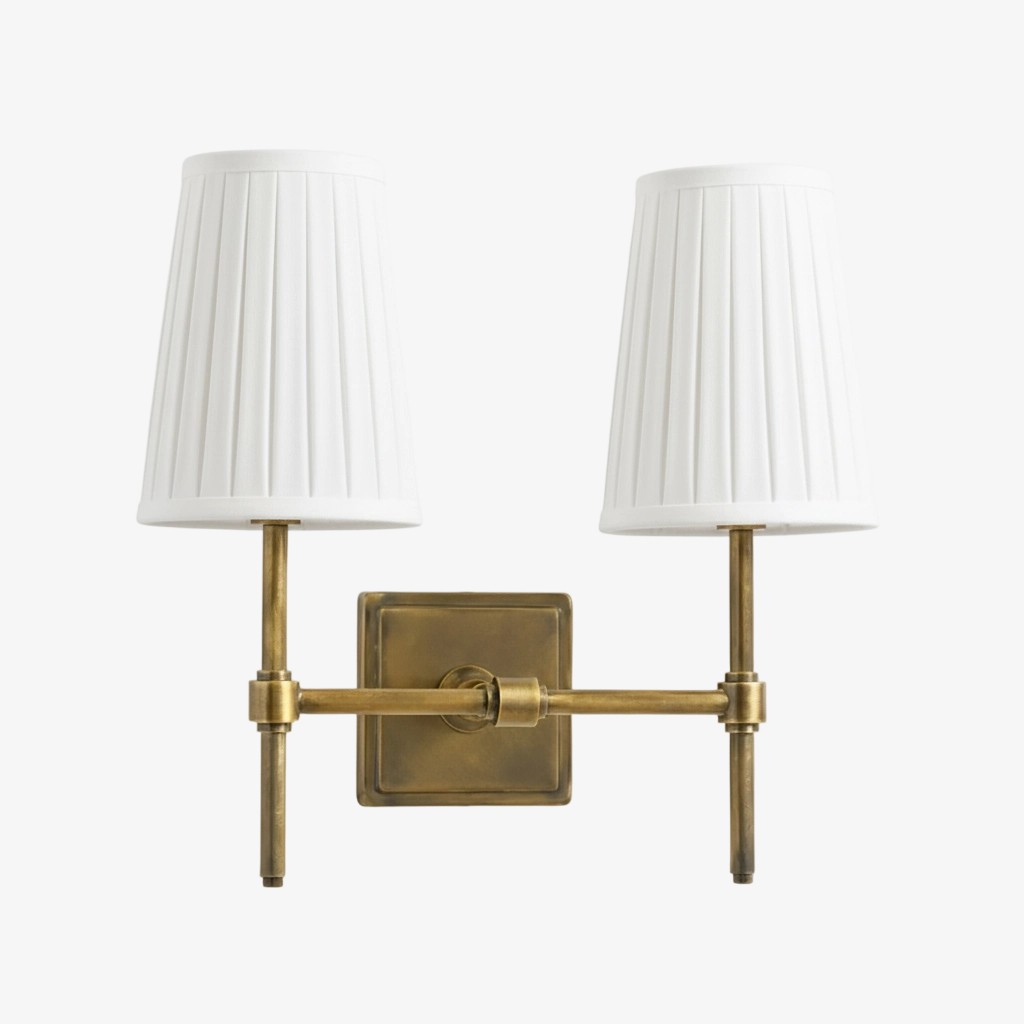 Derlina White Linen Shades Wall Lamp – Retro Metal Multi-Head Lighting Fixture T273