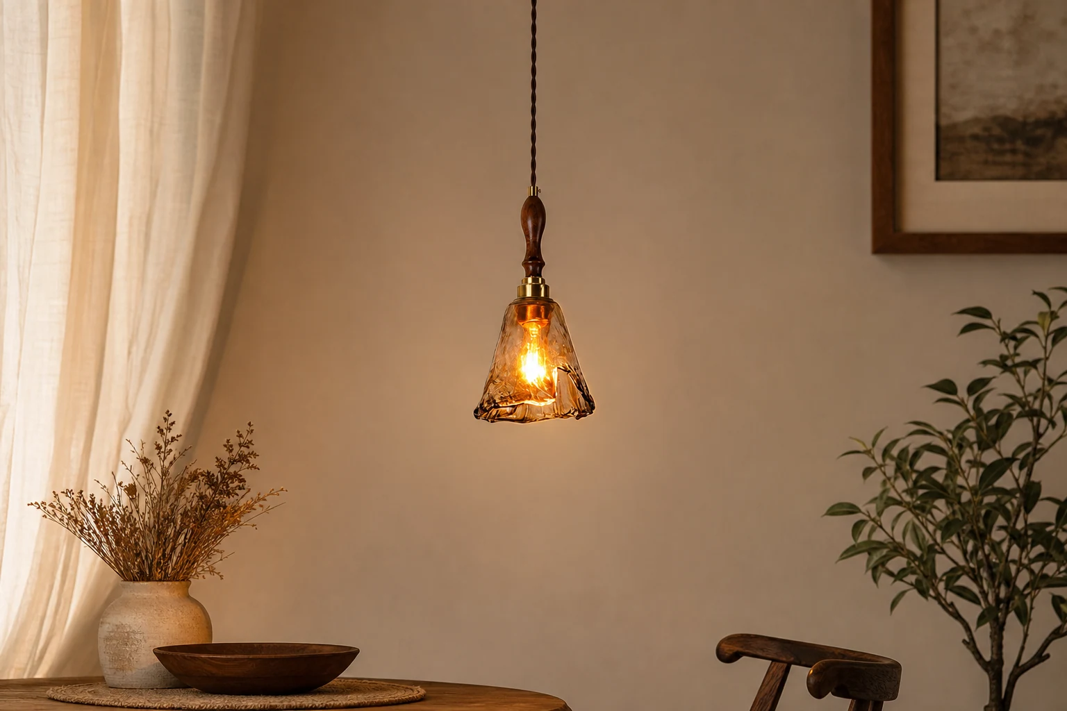 Szklana lampa wisząca COFFEE w stylu lifestylowym