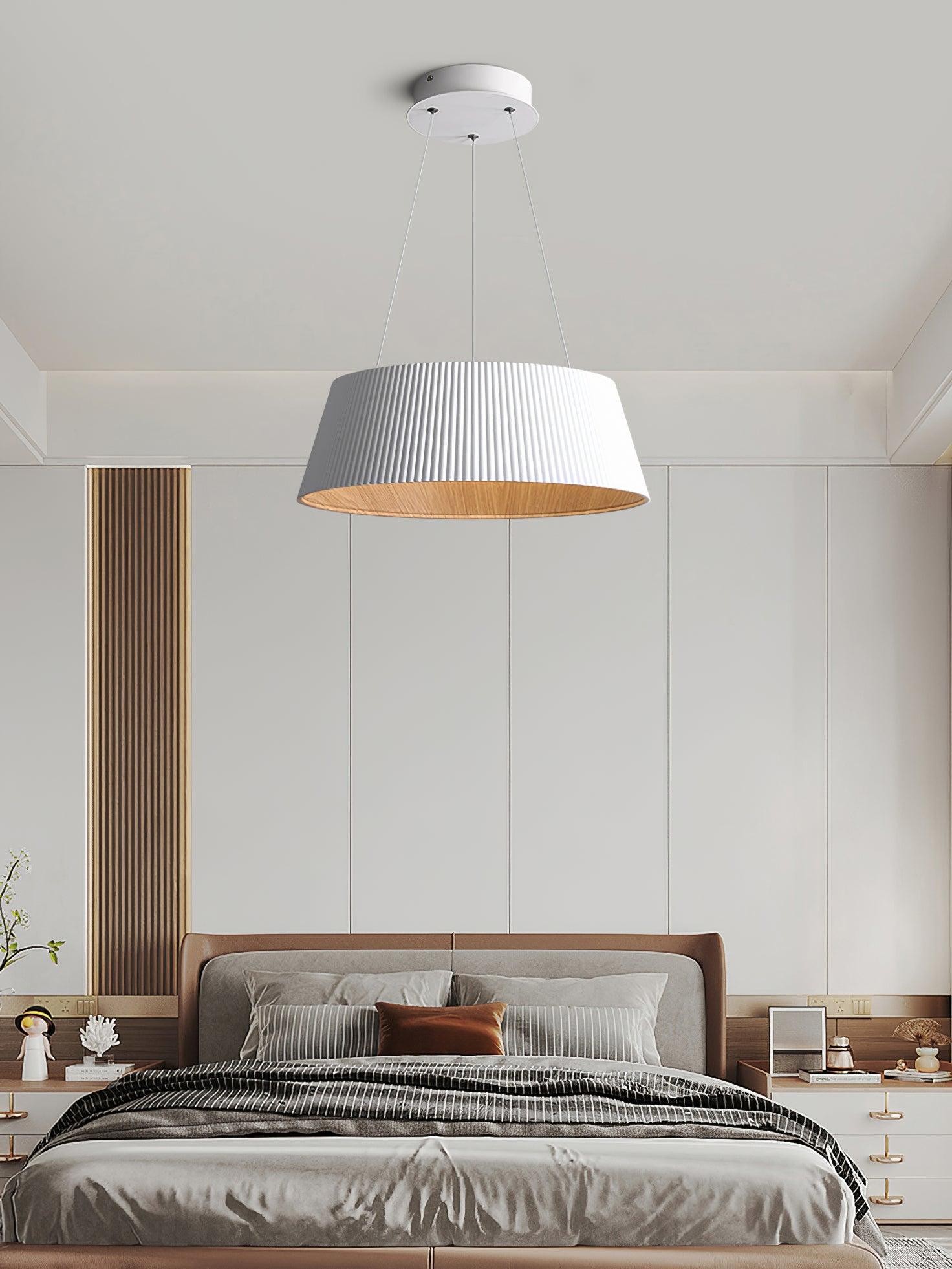 Minimalist Corrugated Lampshade Bedroom Pendant Lamp M389