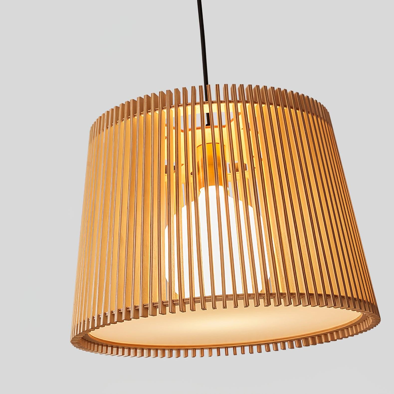 Wooden Log Color Cage Pendant Light M425