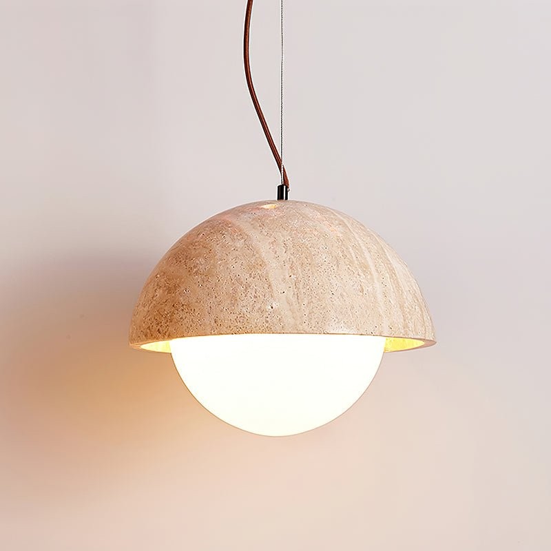 Travertine Creative Hemispherical Pendant Lamp M75