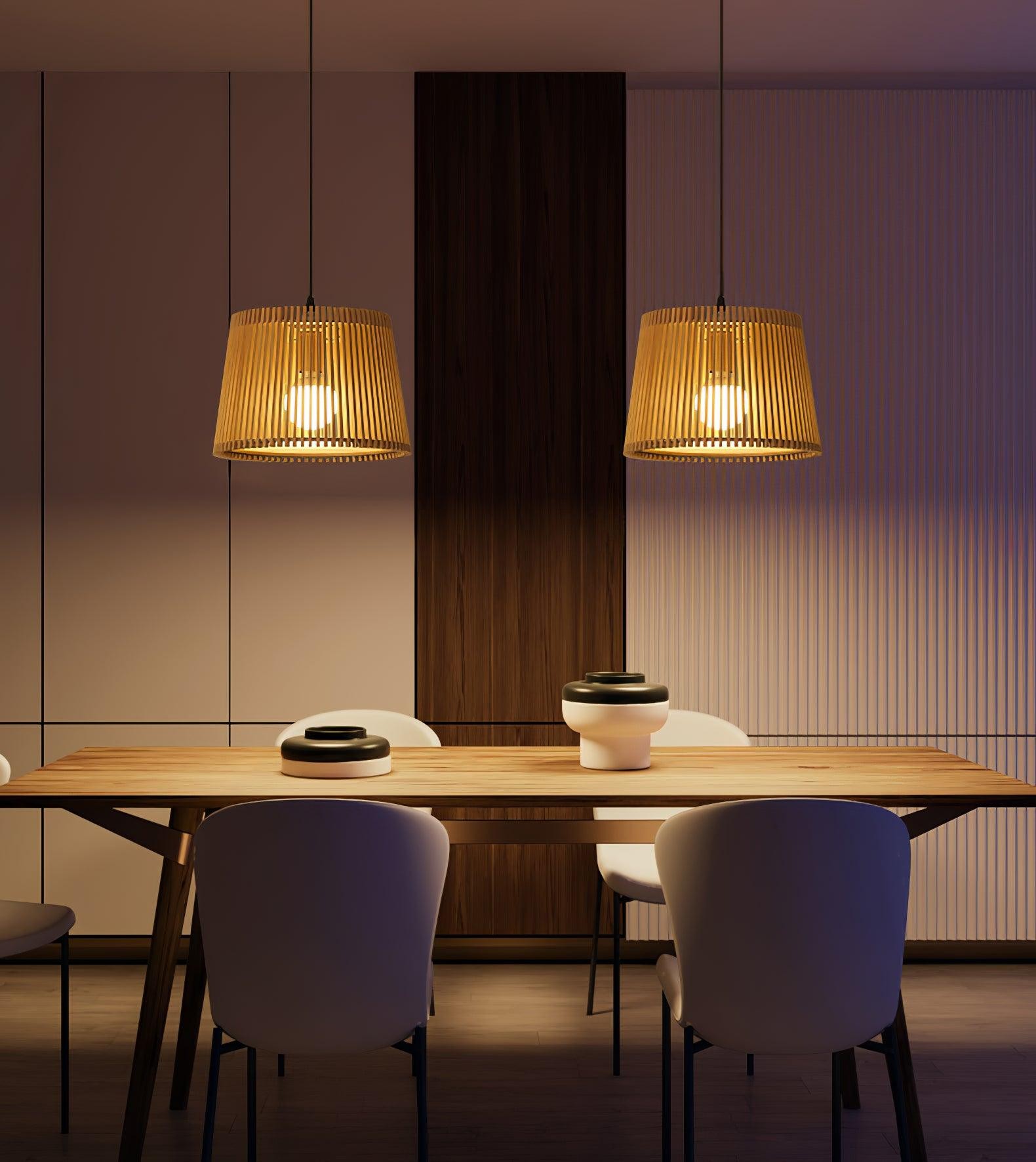 Wooden Log Color Cage Pendant Light M425