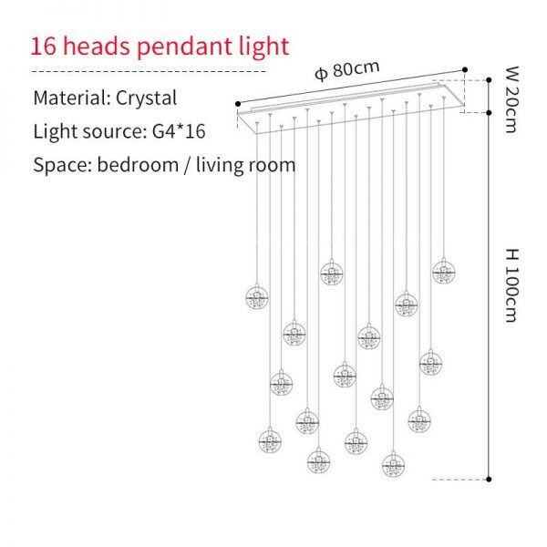 Crystal Ball Pendant Light For Living Room