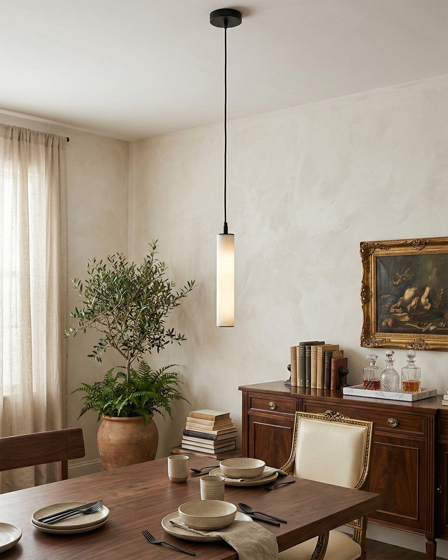 Calder Alabaster Tube Pendant Lamp D347