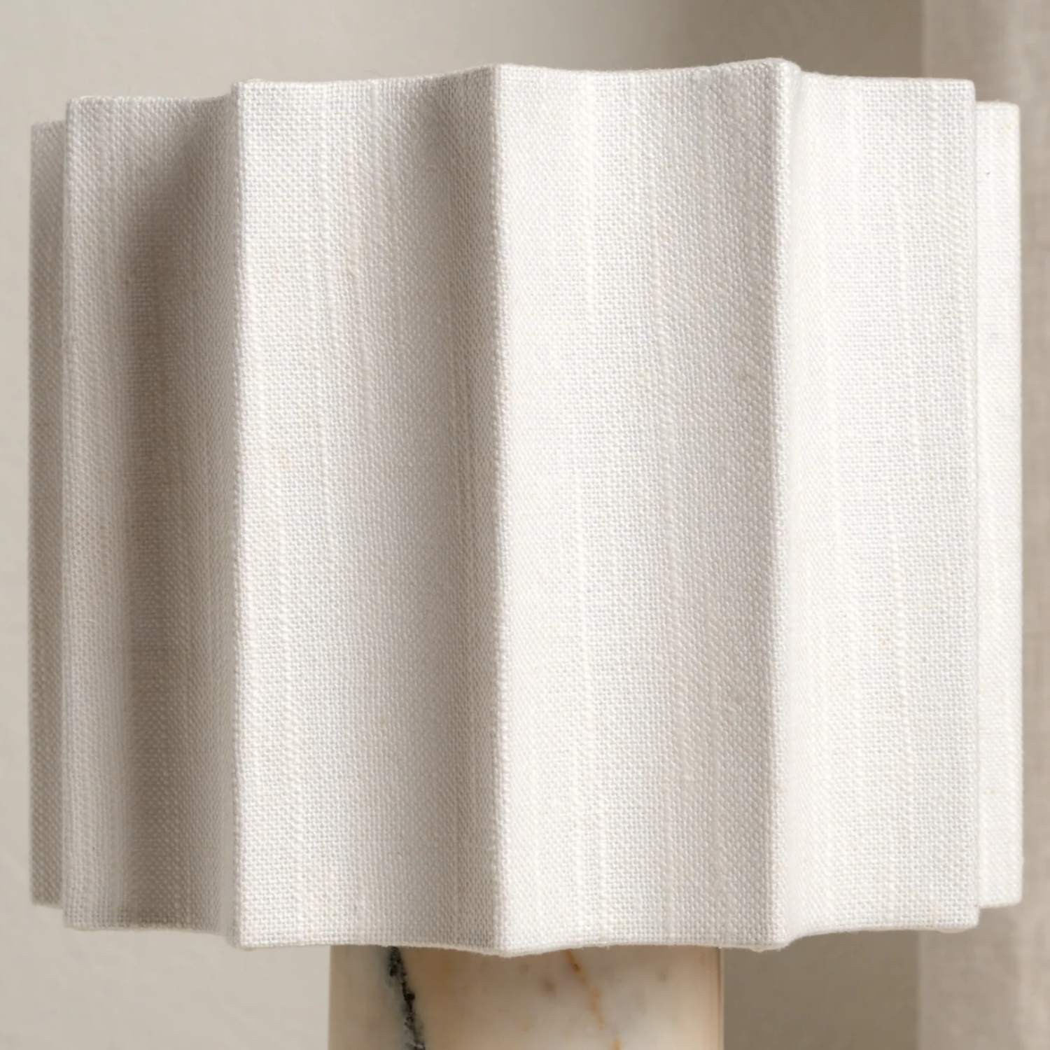 Cavilon Table Lamp with Fan-Shaped Linen Shade - Stone Finishes Suitable for Living Rooms T476