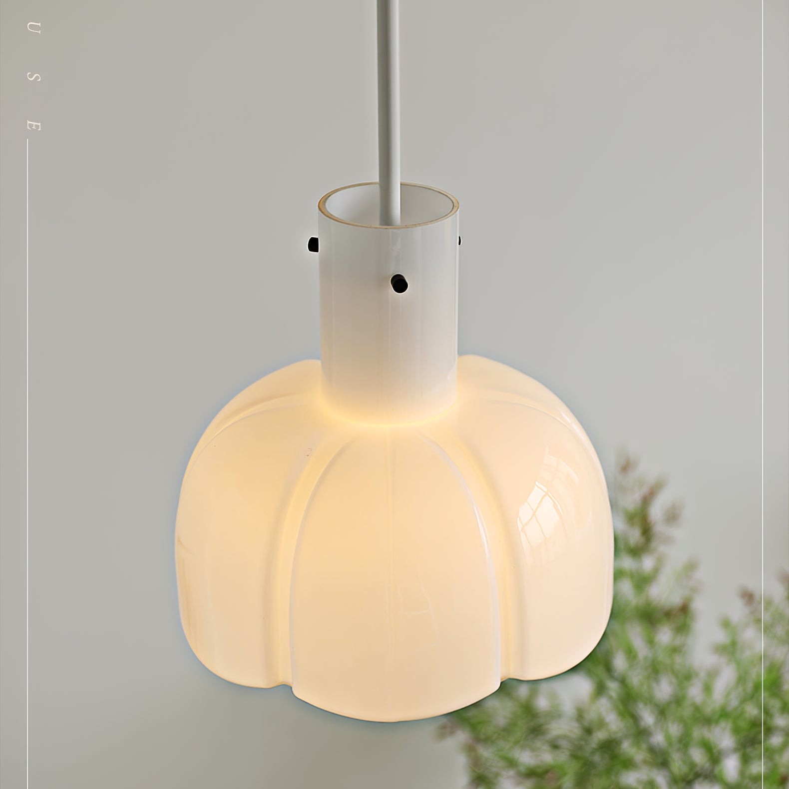 French Pastoral Style Petal Glass Pendant Light M123