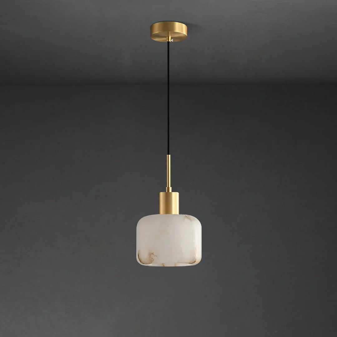 Velia Acorn Alabaster Minimalist Pendant Light D944