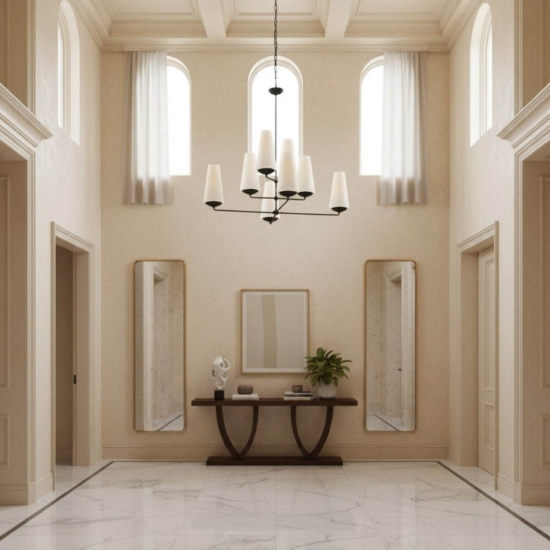 VertiFount Architectural Vertical Chandelier with Multi Light Structure for Open Interiors T566