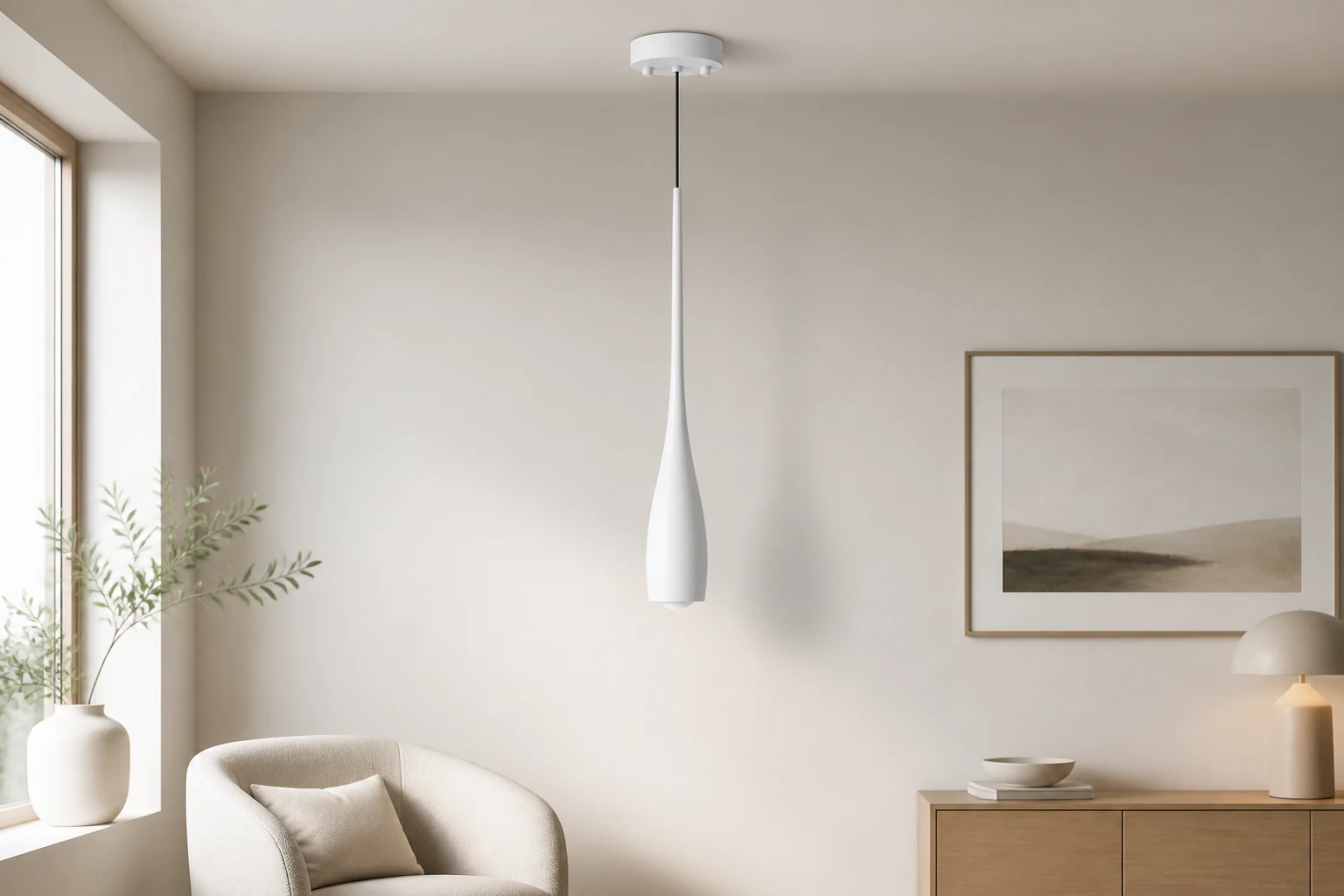 Lampa wisząca Whelan w minimalistycznym stylu życia
