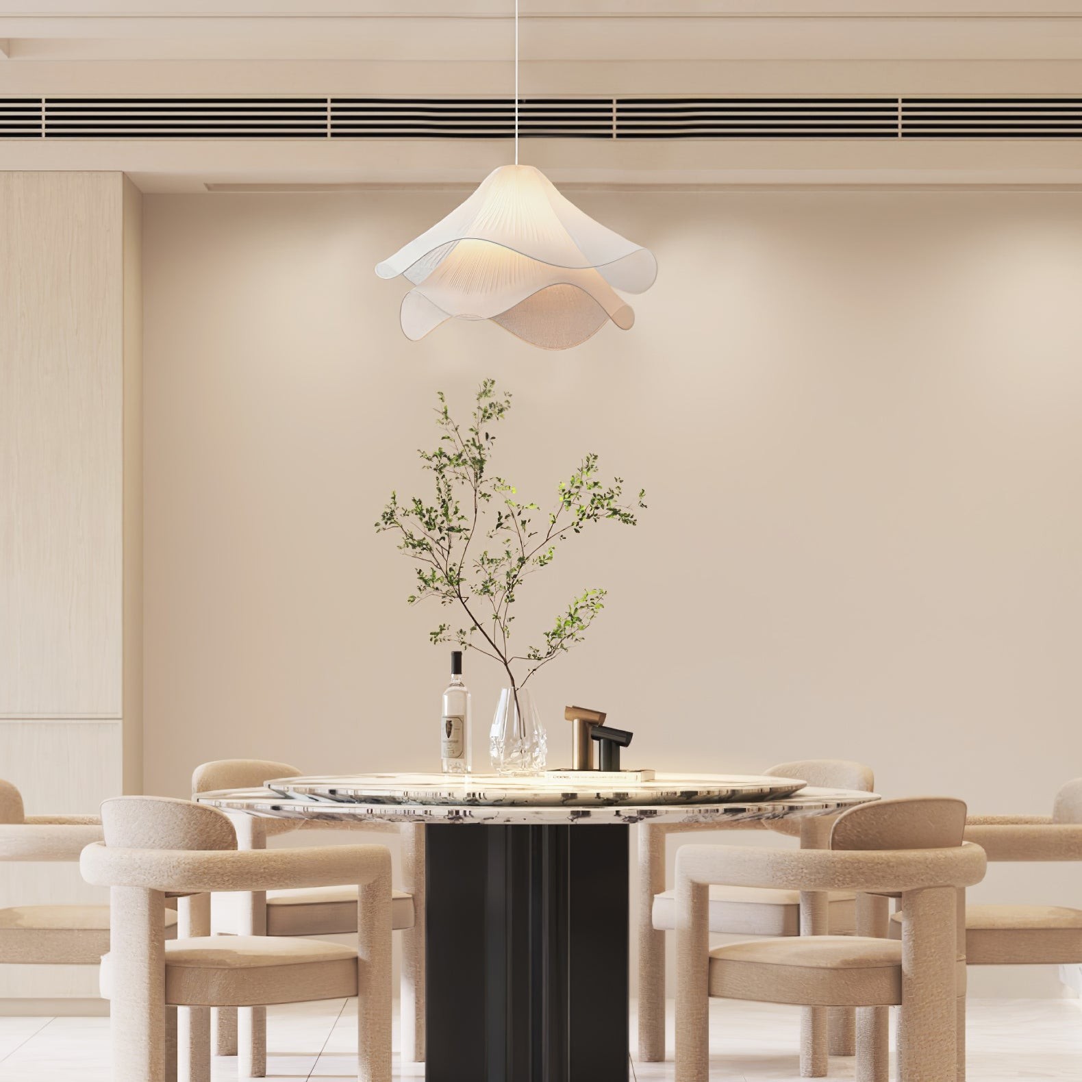 Ethereal Elegant Floral Pendant Light - Adjustable Modern Ceiling Fixture for Living Rooms T087