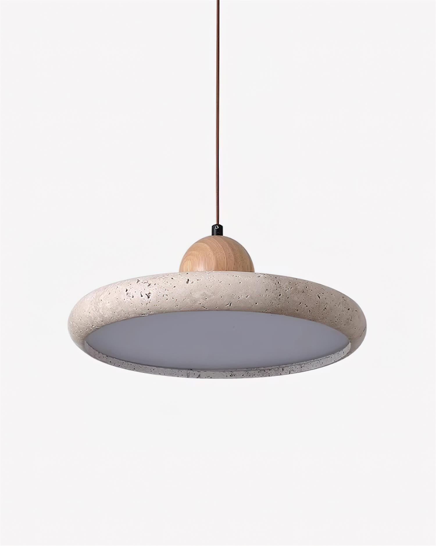 Modern Minimalist Wood Travertine Disc Pendant Light M241