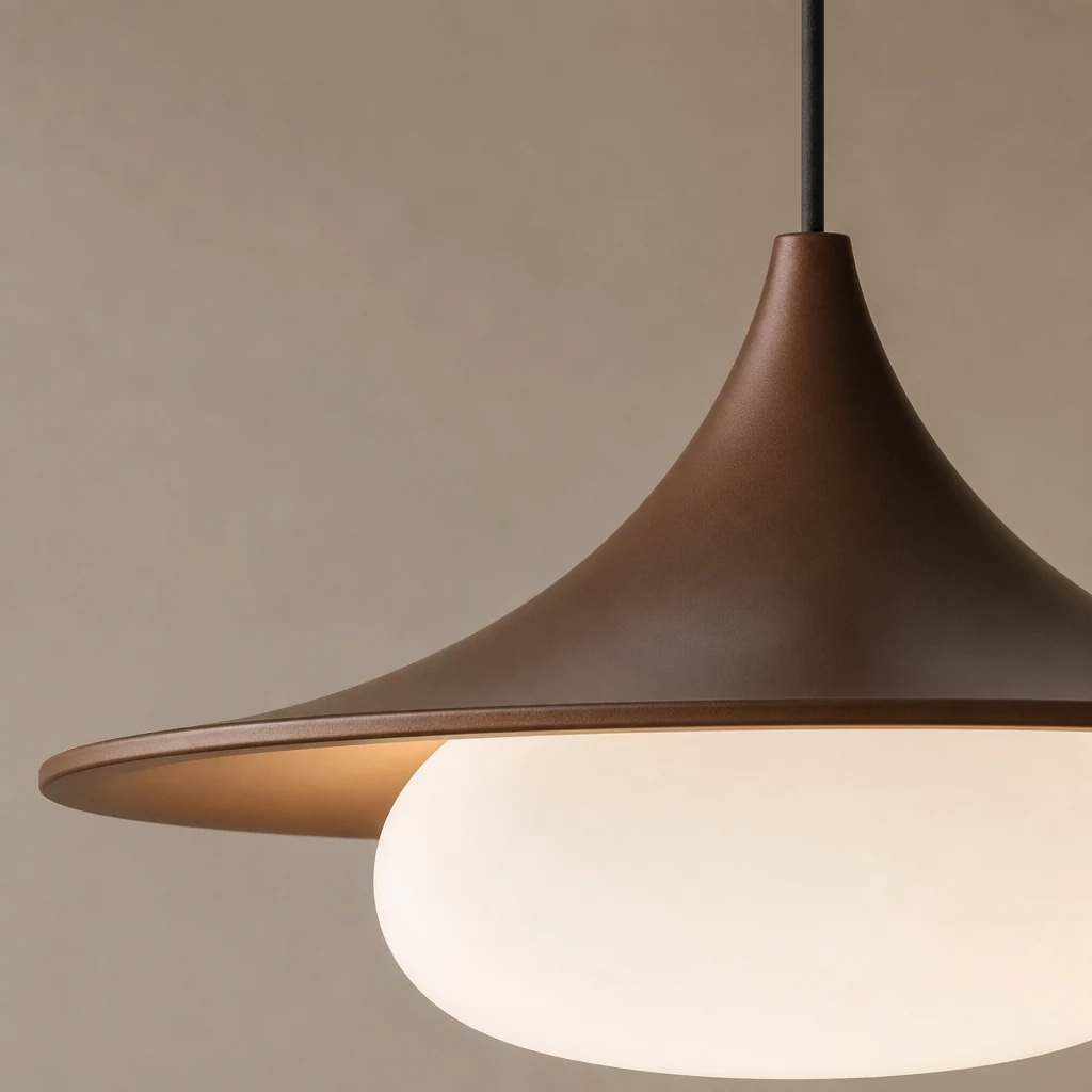Zbliżenie materiału lampy wiszącej Molto D53 i wykończenia dyfuzora