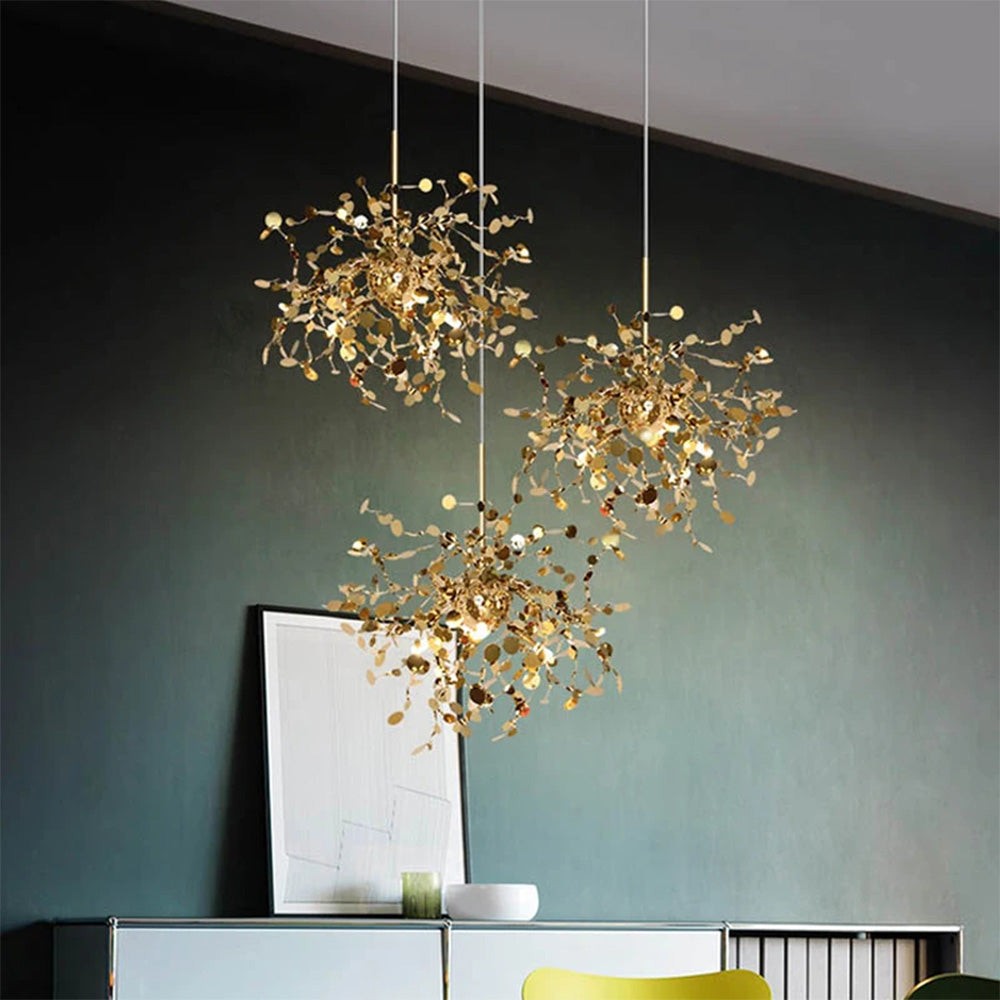Modern Creative Decorative Leaf Stainless Steel Pendant Light M158