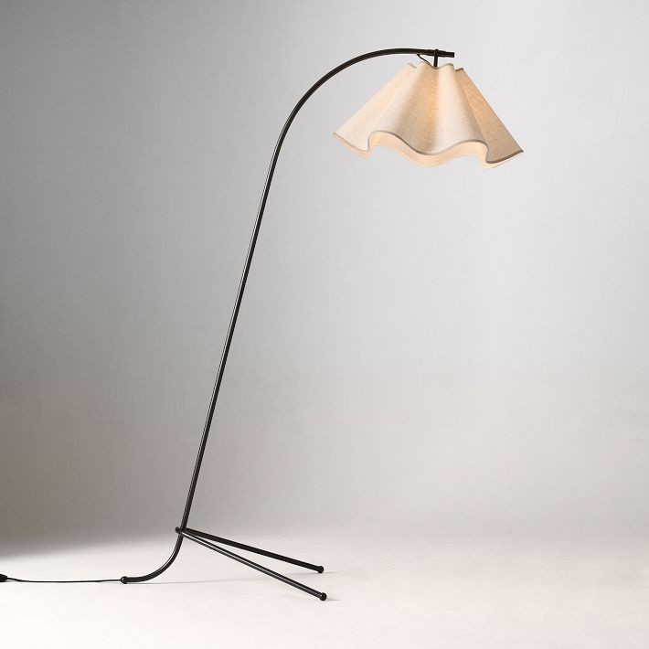 Oslan Scalloped Shade Floor Lamp - Modern Lighting with Arched Base T012