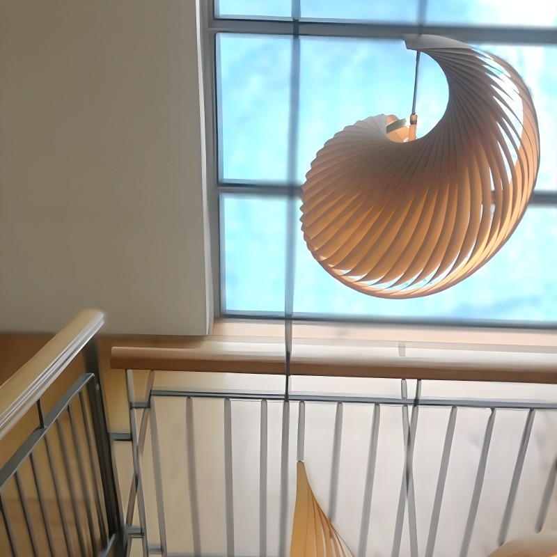 Creative Wooden Nautilus Shell Pendant Light S170
