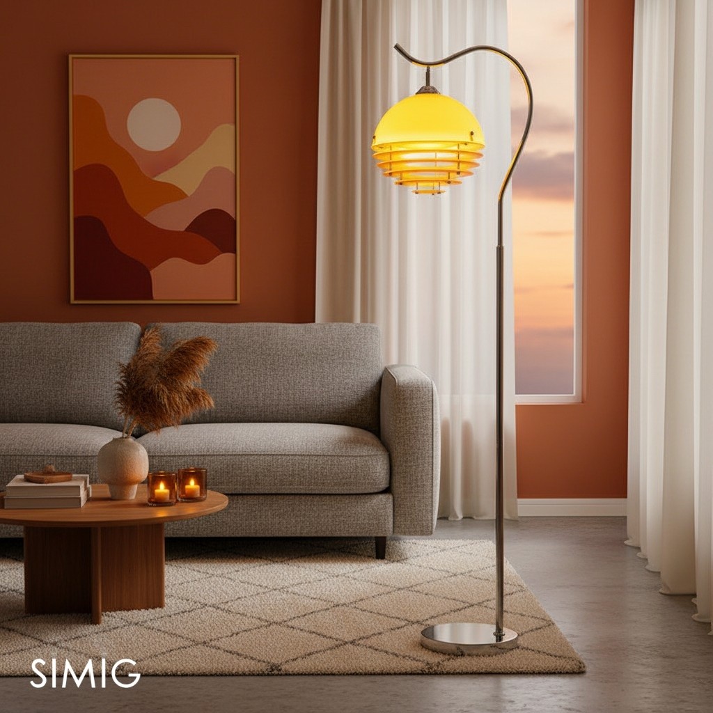 Bauhaus Acrylic & Glass Sunset Floor Lamp for Living Room G77