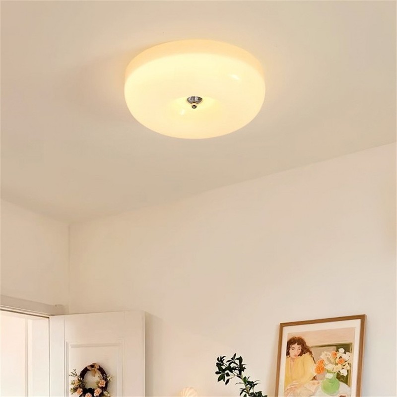 Bauhaus Glass Cream Pudding Ceiling Lamp S151