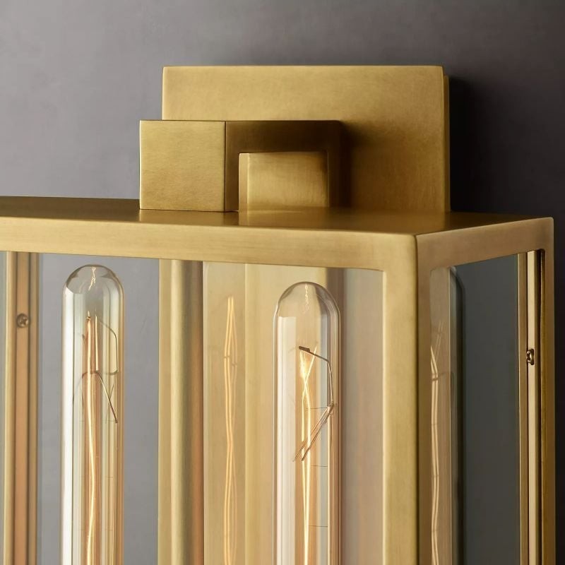 Classic Beckman Vintage Wall Sconce - Steel & Glass Linear Design T463