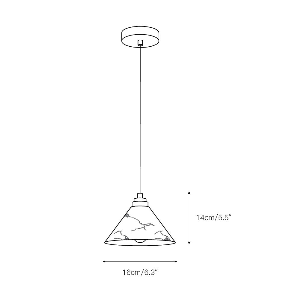 Conical Brass Alabaster Pendant Lamp D425