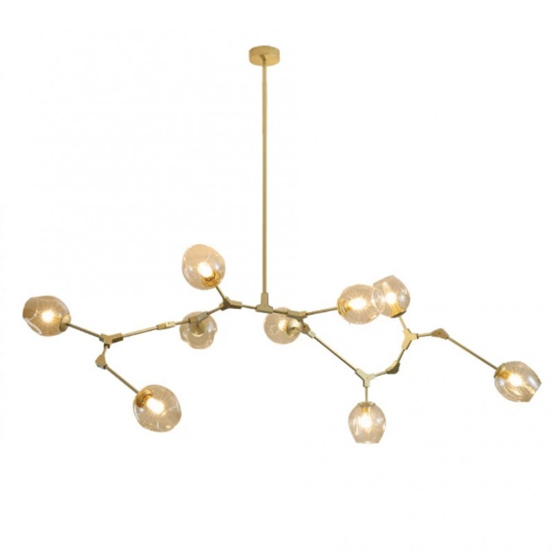 Asymmetrical Articulated Globe Branching Bubble Chandelier