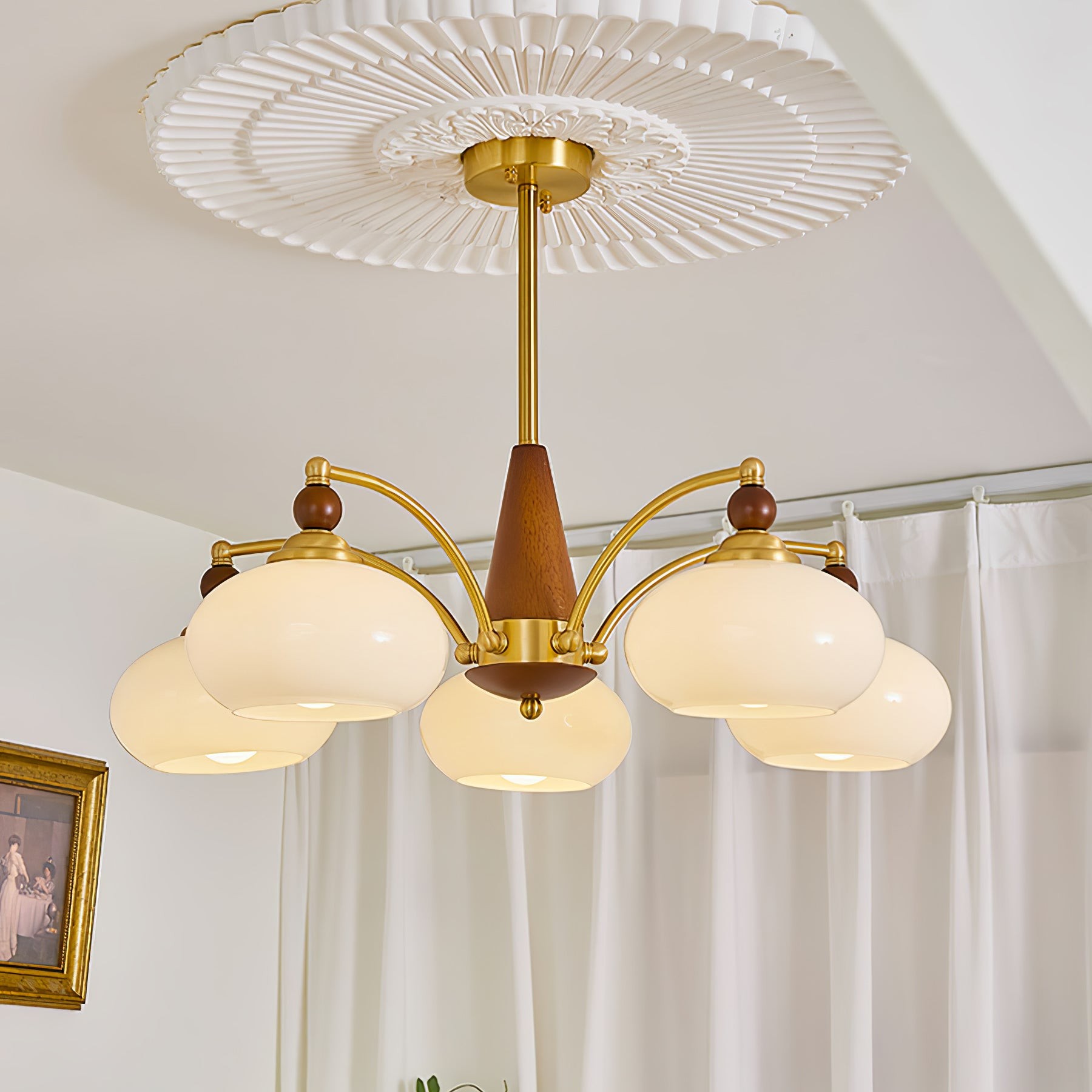 Vintage Multihead Persimmon Chandelier M431