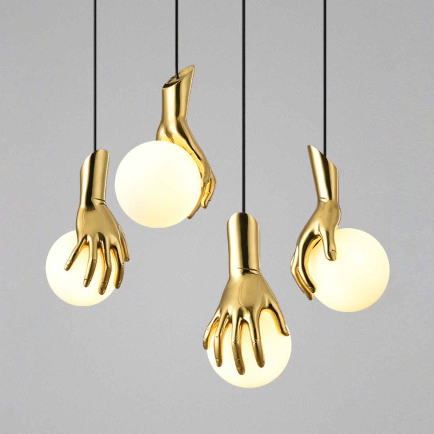 Hand Holding Globe Pendant Light D451