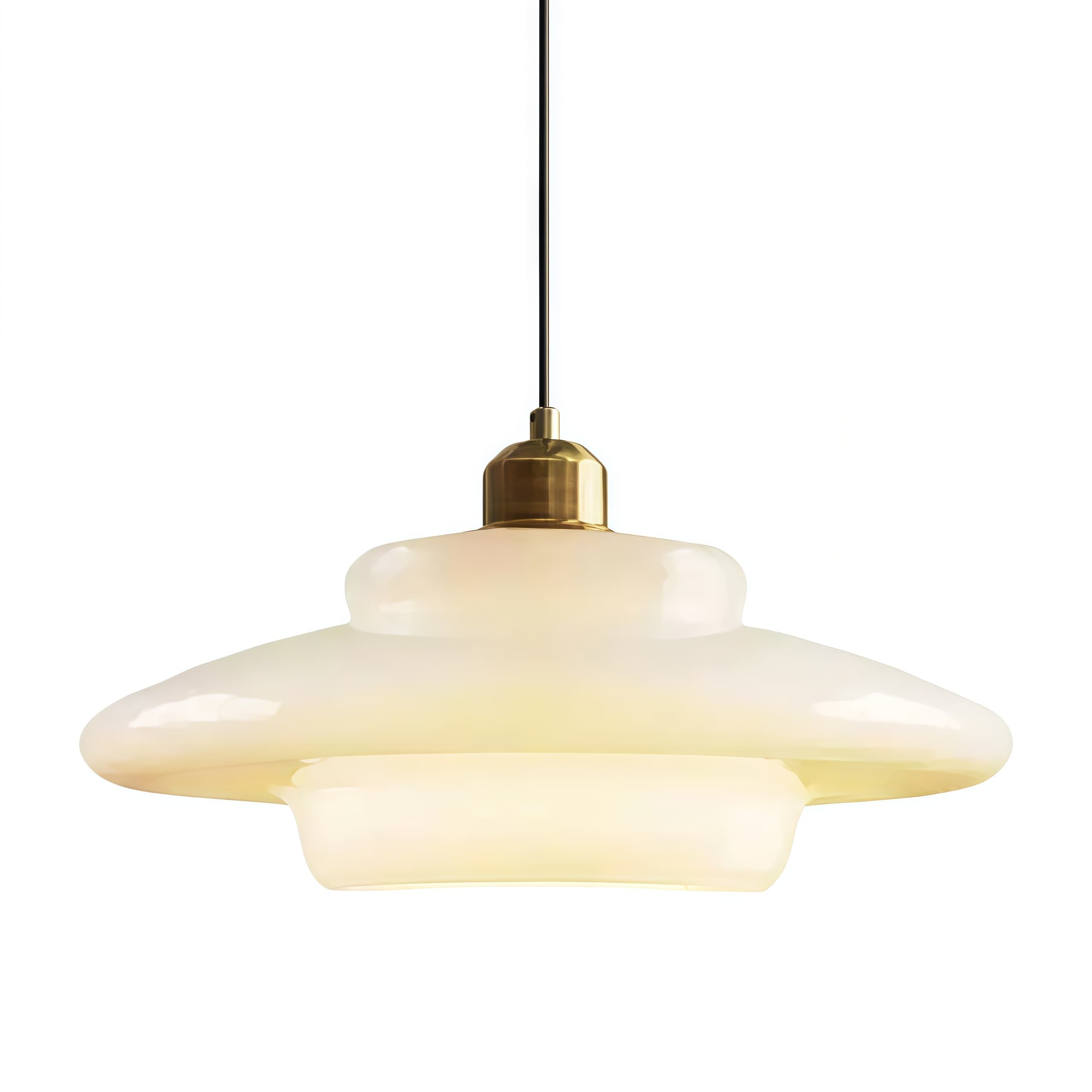 Mid-Century Art Milk White Glass Pendant Lamp S81