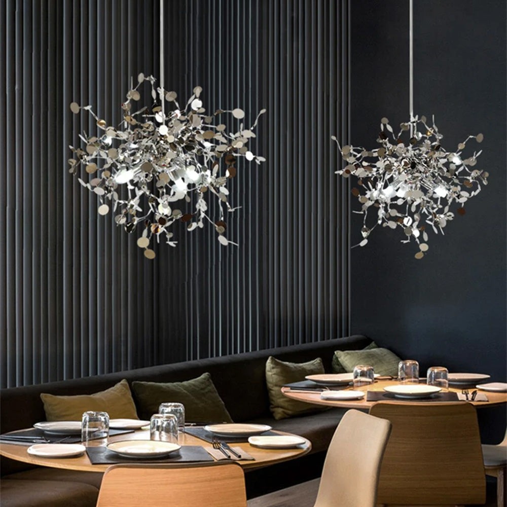 Modern Creative Decorative Leaf Stainless Steel Pendant Light M158