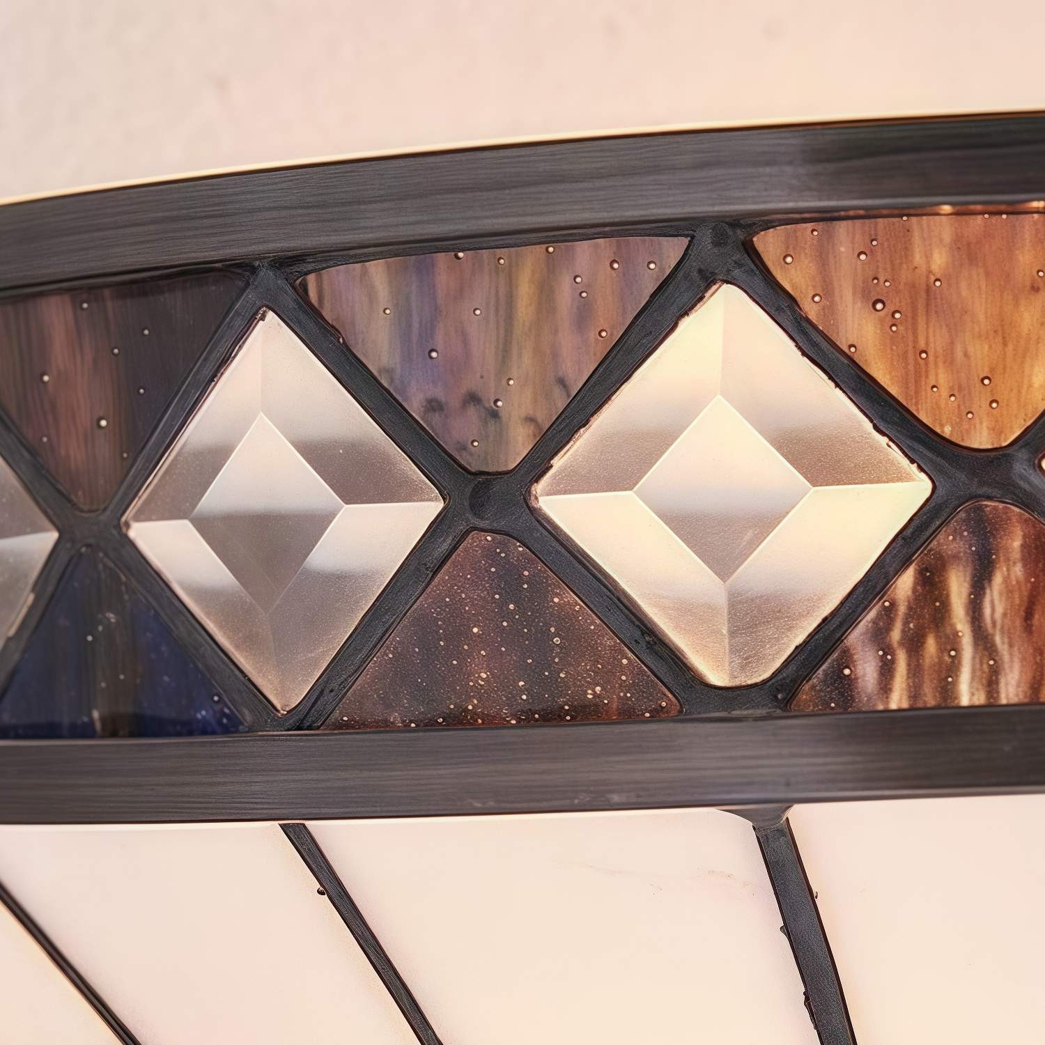 TF Fargo Art Deco Wall Light with Diamond Motif Design - Glass Wall Sconce for Hallway & Bedroom T636