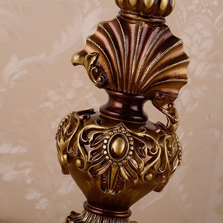 Pastoral Flower Lampshade Carved Table Lamp M13