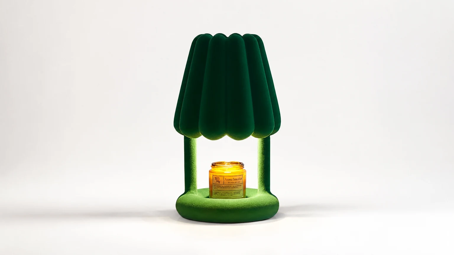 Lampa stołowa z żywicy flokowanej lodami M566 w scenie miękkiego pokoju