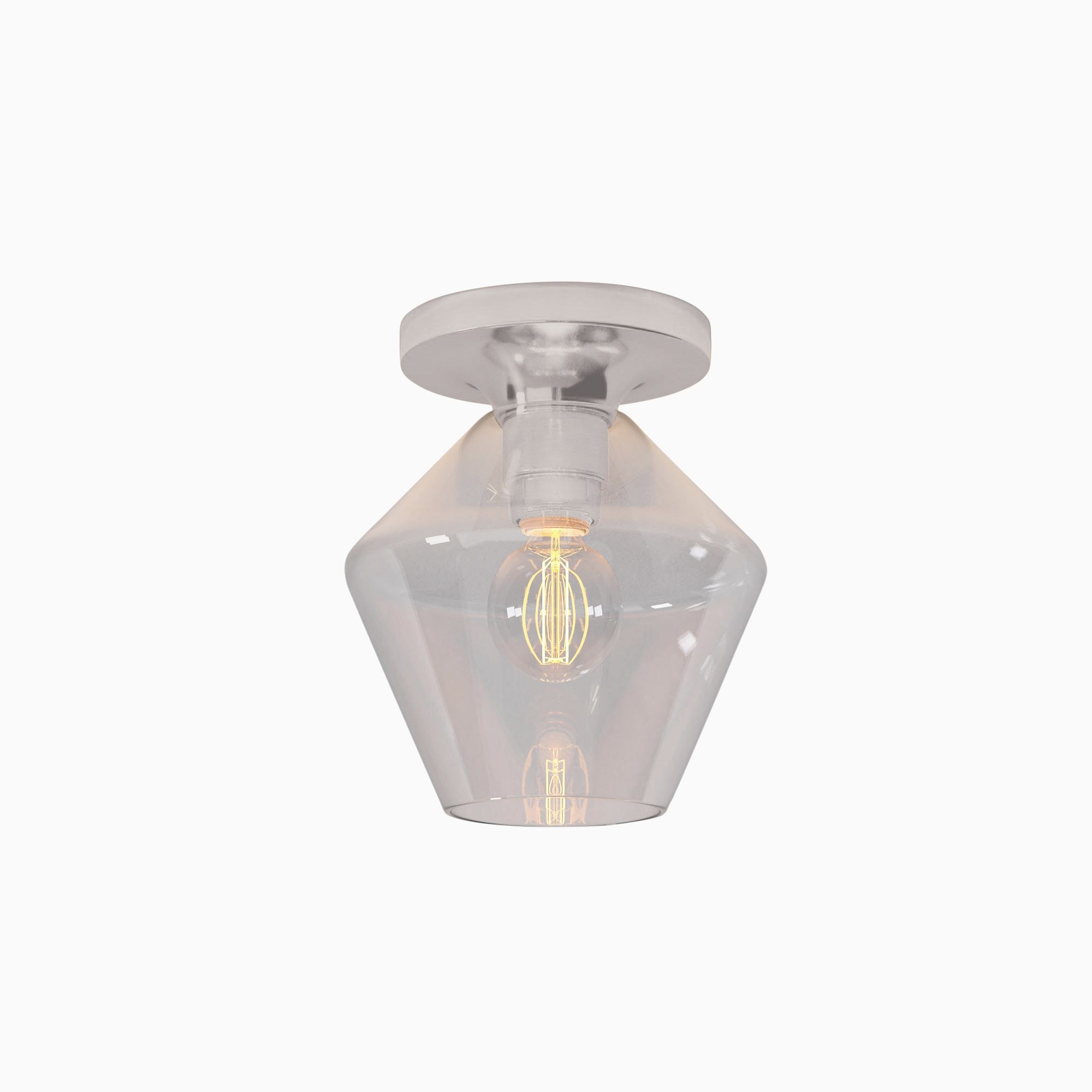 Merin Minimalist Sleek Geometric Glass Flushmount Light T155