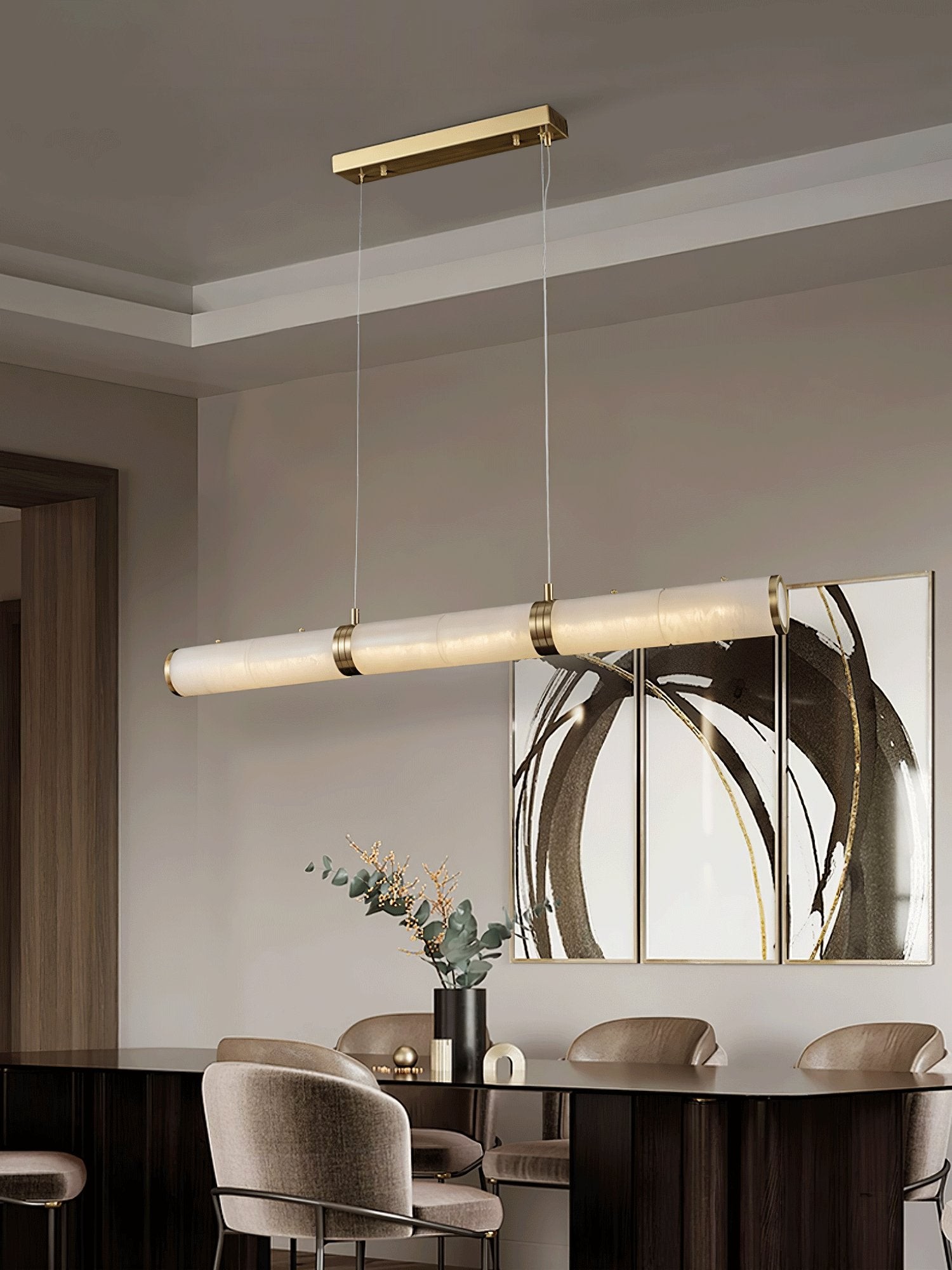 Luxurious Alabaster Beam Pendant Light M96