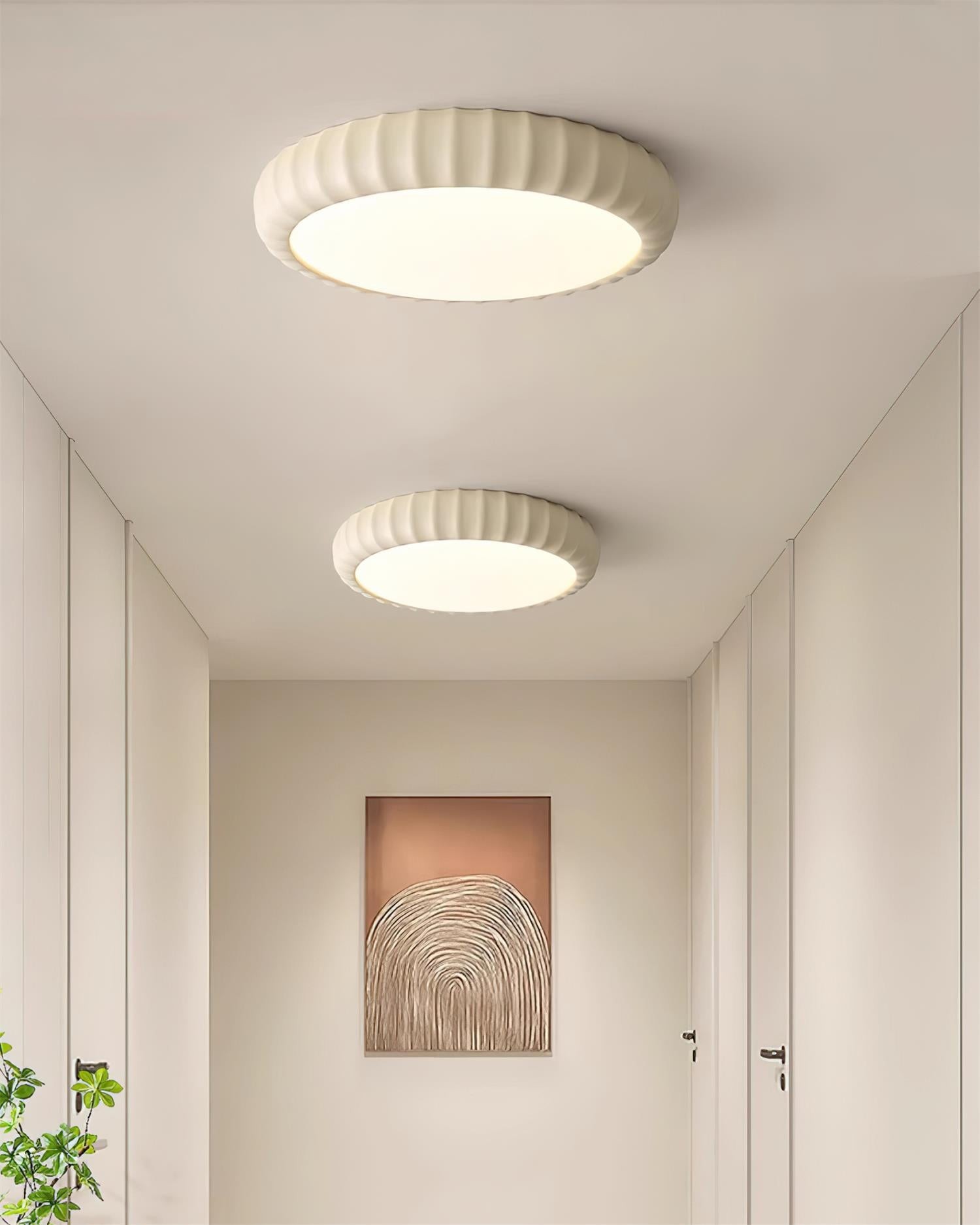 Simple Cream Style Wave Round Ceiling Light M247