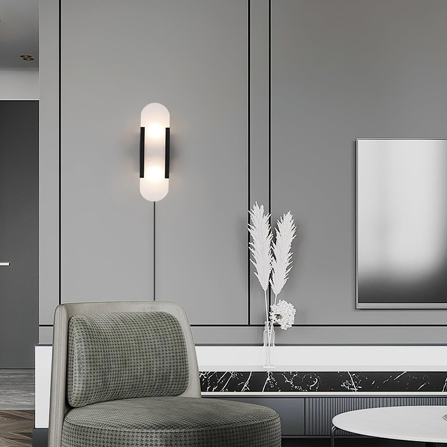 Alabaster Elongated Plug In Wall Lamp M237