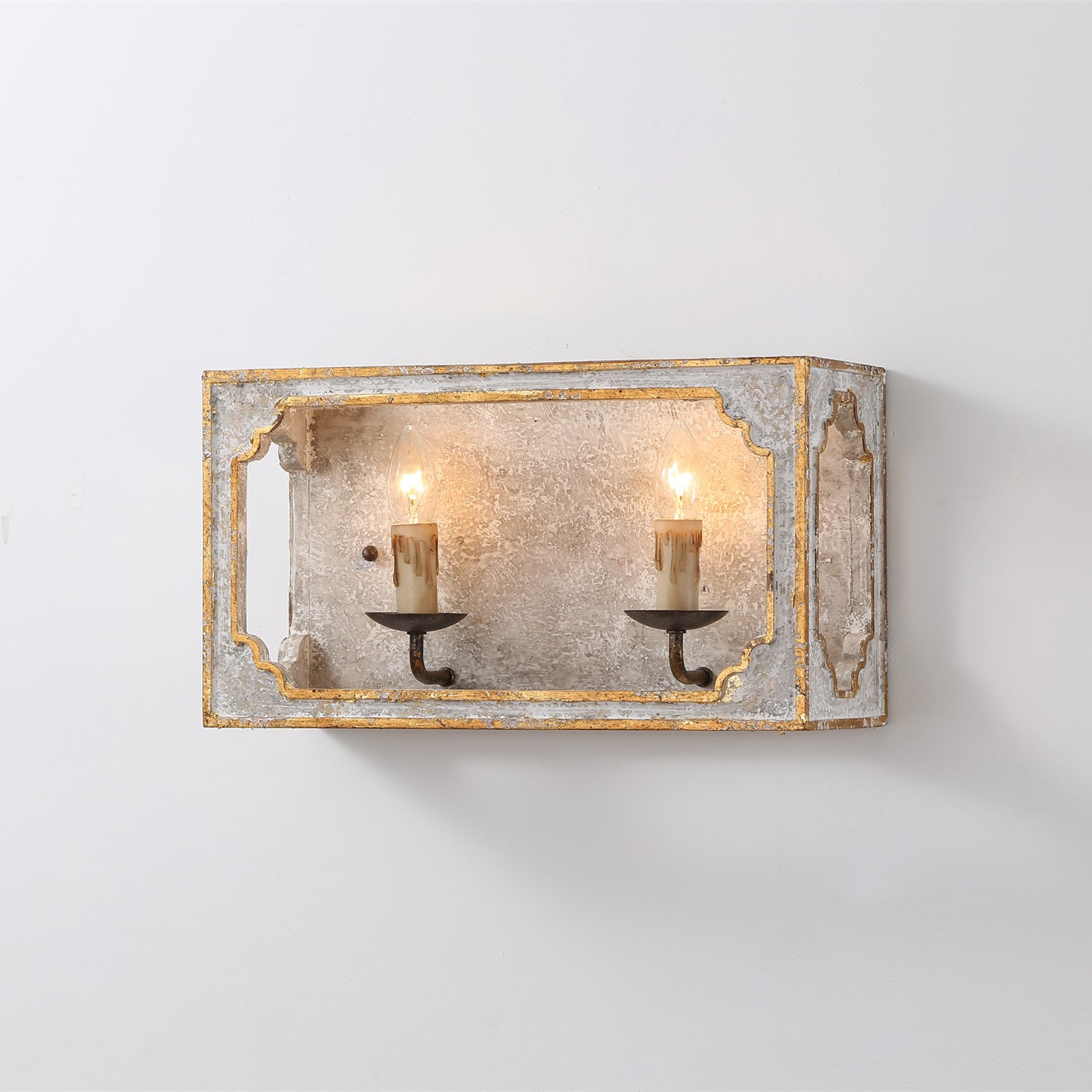 Boho Rustic Cube Sconce D630