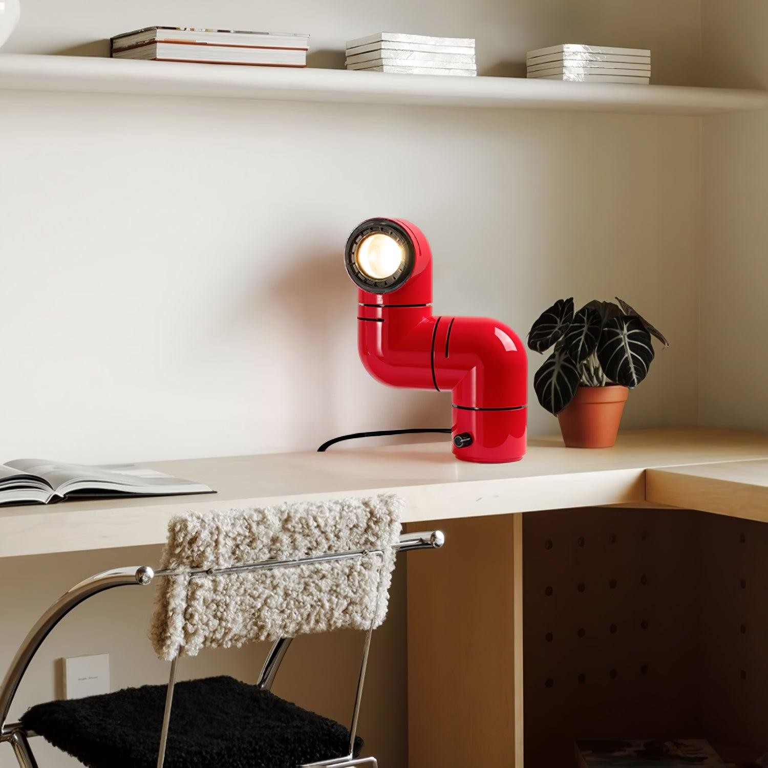 Red Tubular Table Lamp Suitable For Bedroom M20