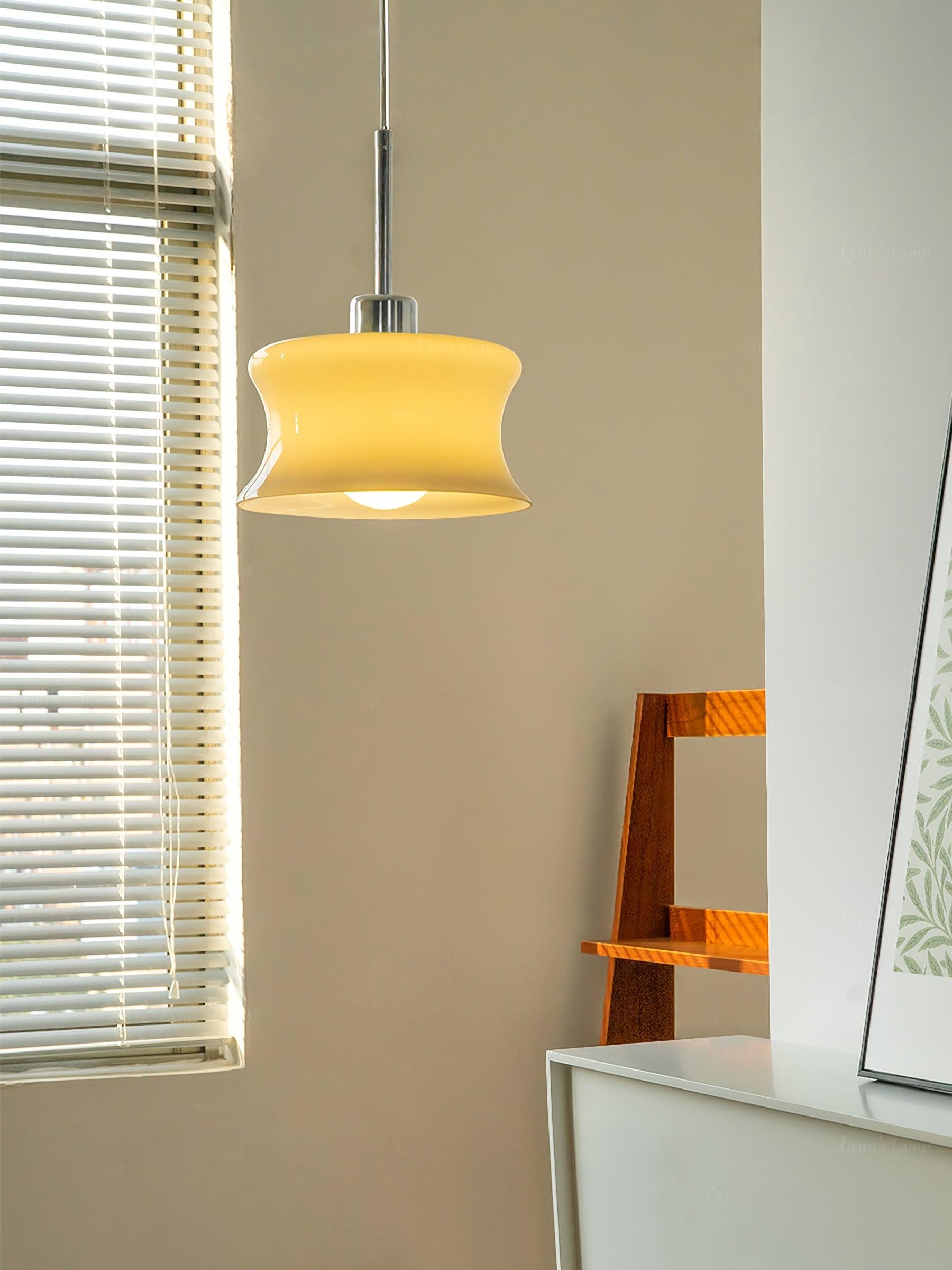 French Vintage Glass Window Pendant Lamp M496