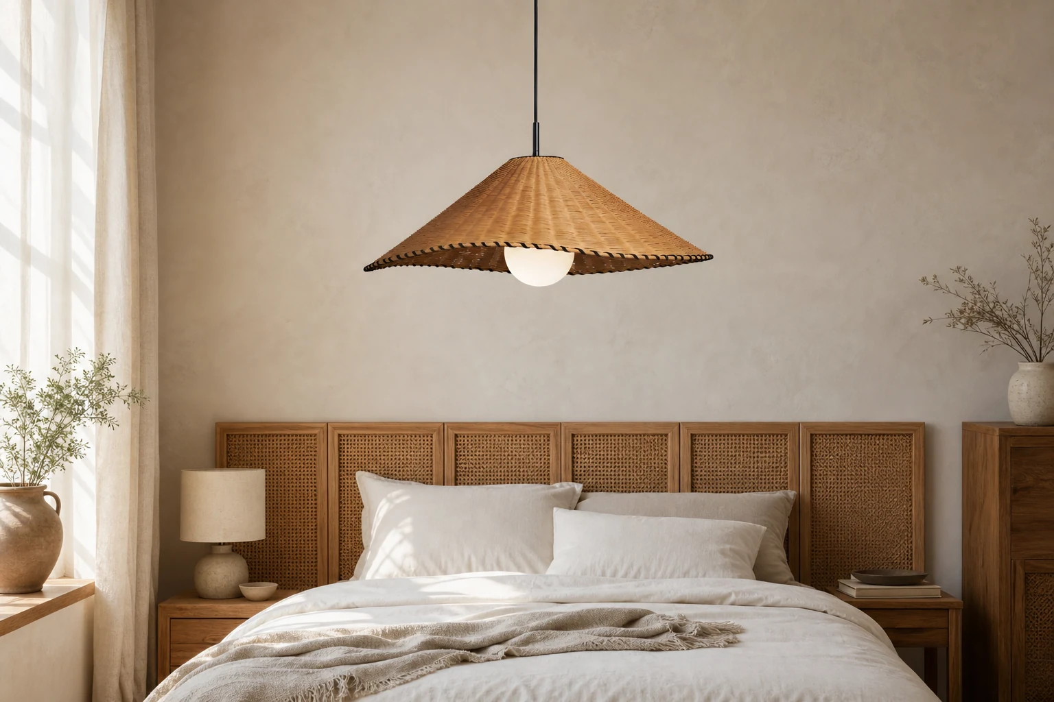 Teksturowana lampa wisząca samolotowa w scenie pokoju lifestylowego