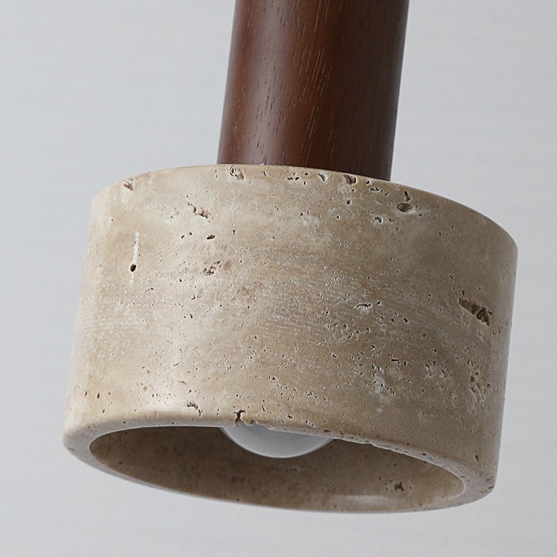 Traditional Retro Cylindrical Solid Wood Pendant Lamp M106