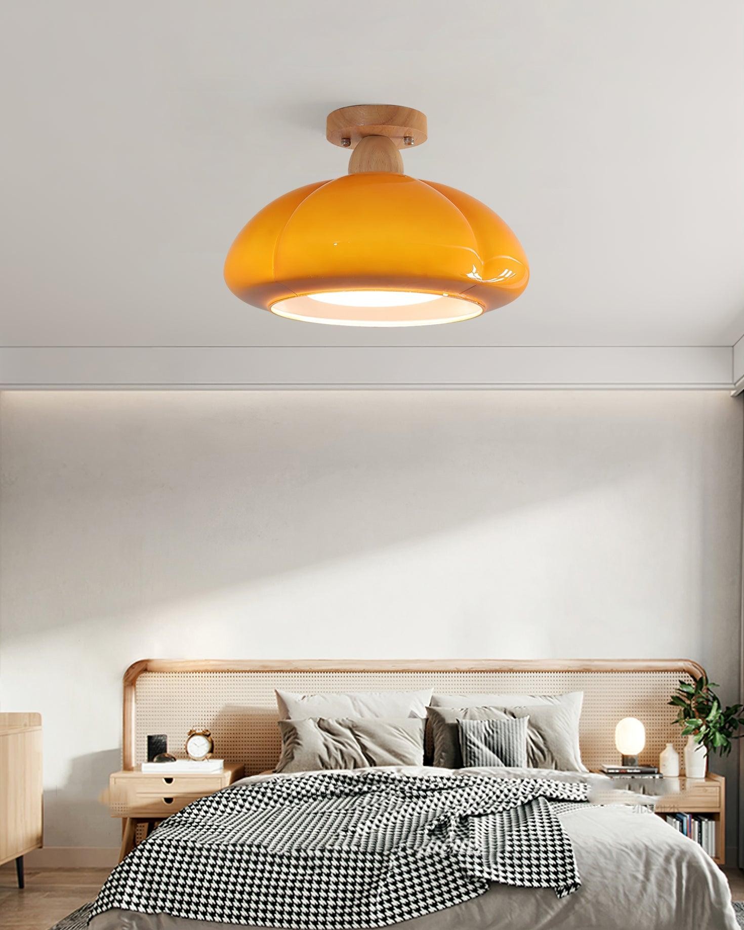 Pumpkin Glass Pendant Light For Kitchen M273