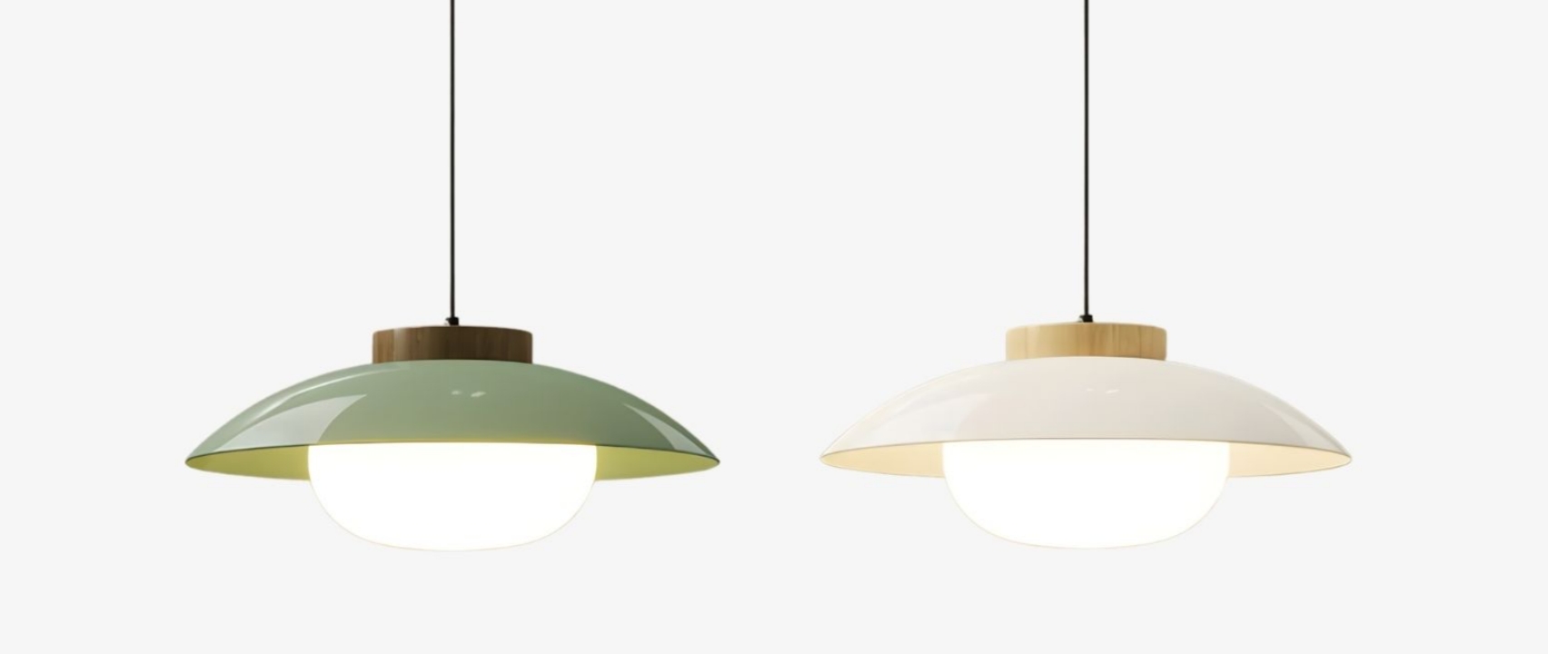 Lampa wisząca Oribela w kolorze białym i zielonym