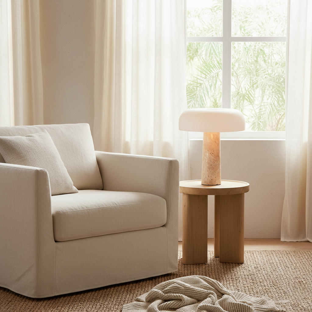Kine Travertine Table Lamp D52