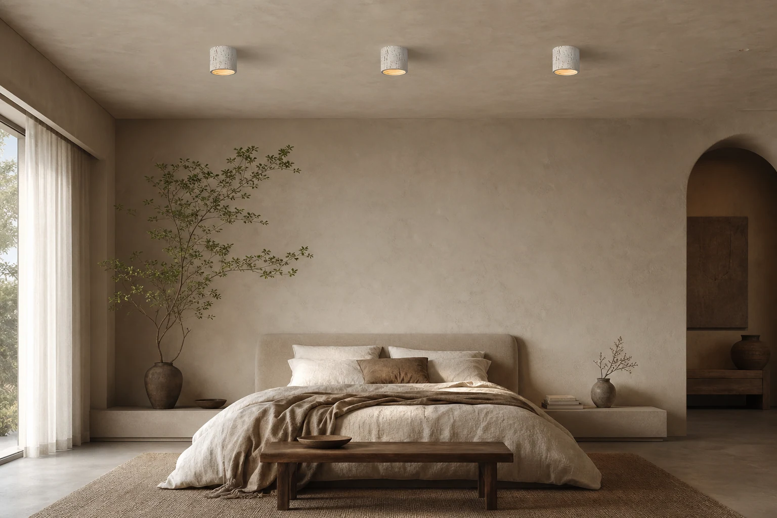 Nowoczesna cylindryczna lampa sufitowa Wabi-Sabi M172 scena lifestylowa