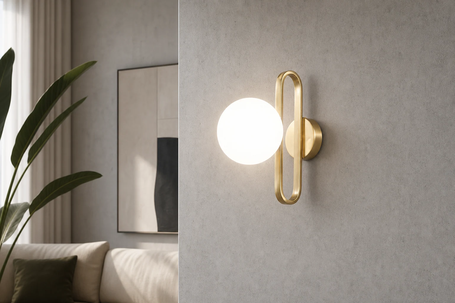 ENGILLA Oval Ring Wall Lamp in a product-in-context lifestyle scene