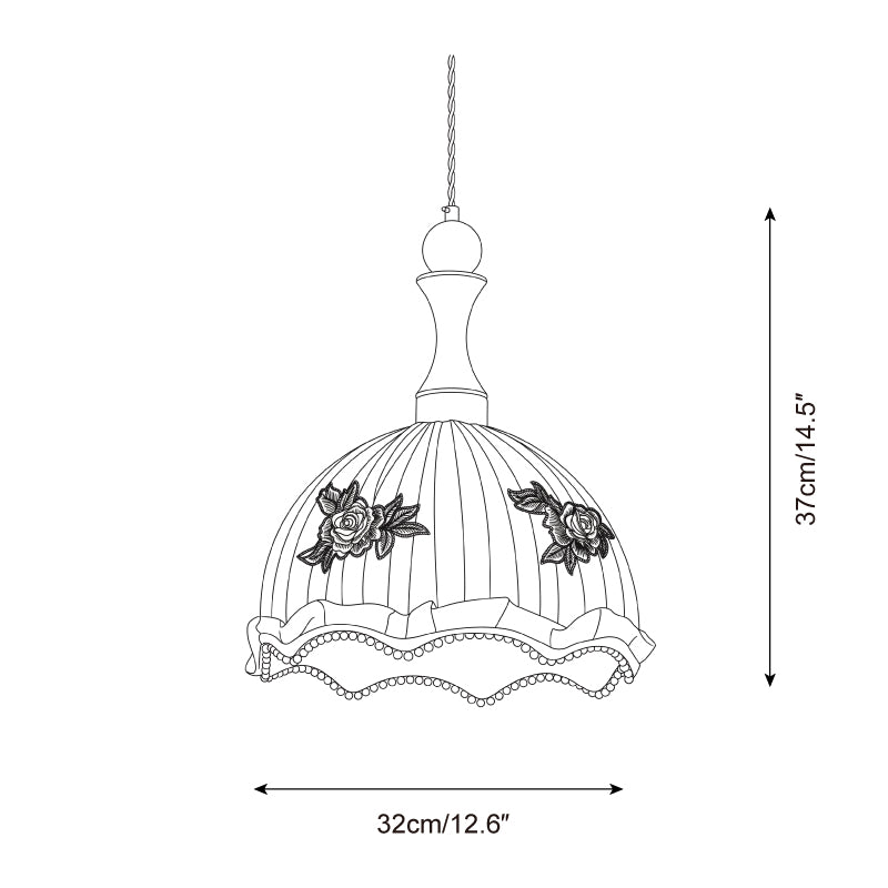 Schemat wymiarowy lampy wiszącej Camélia D337