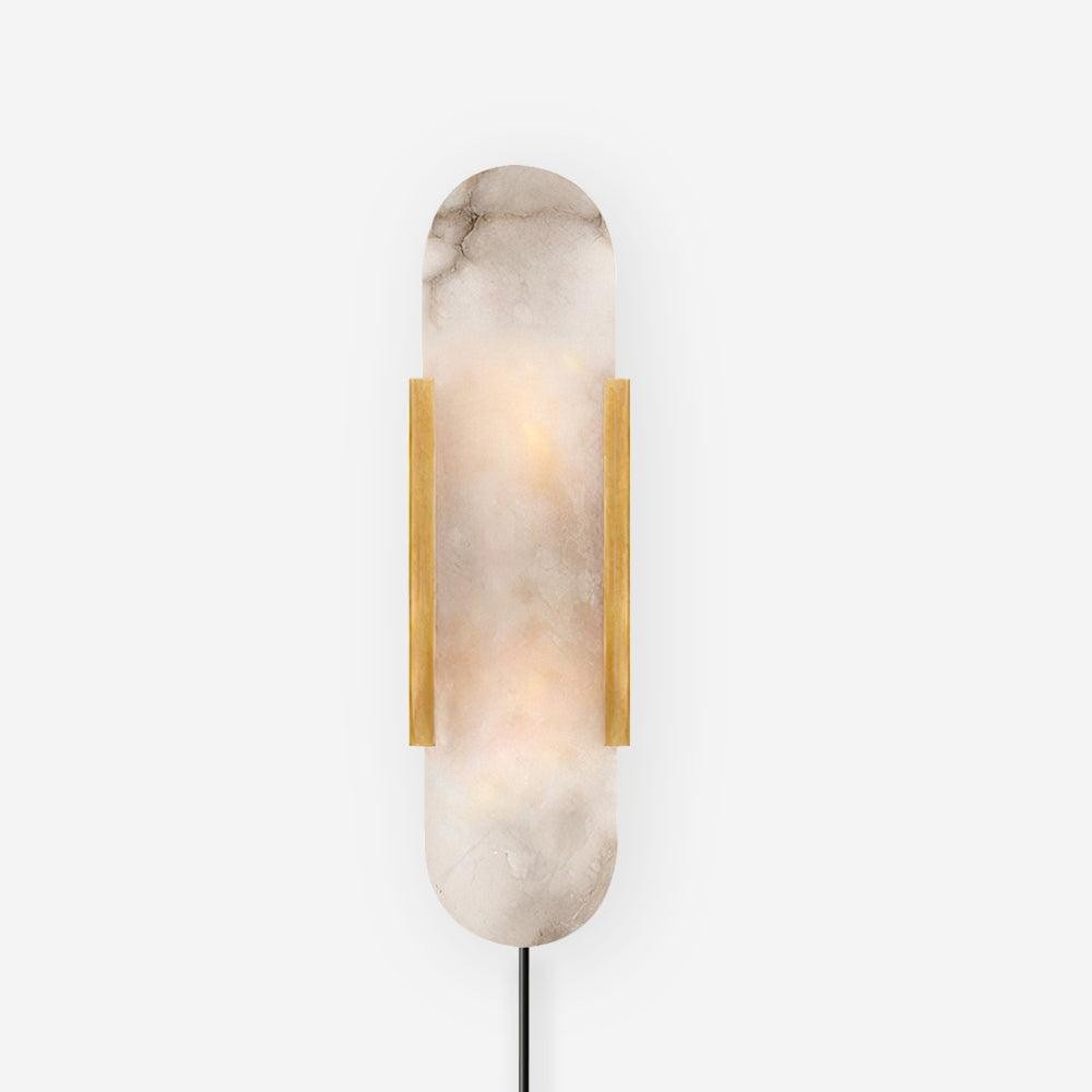 Alabaster Elongated Plug In Wall Lamp M237