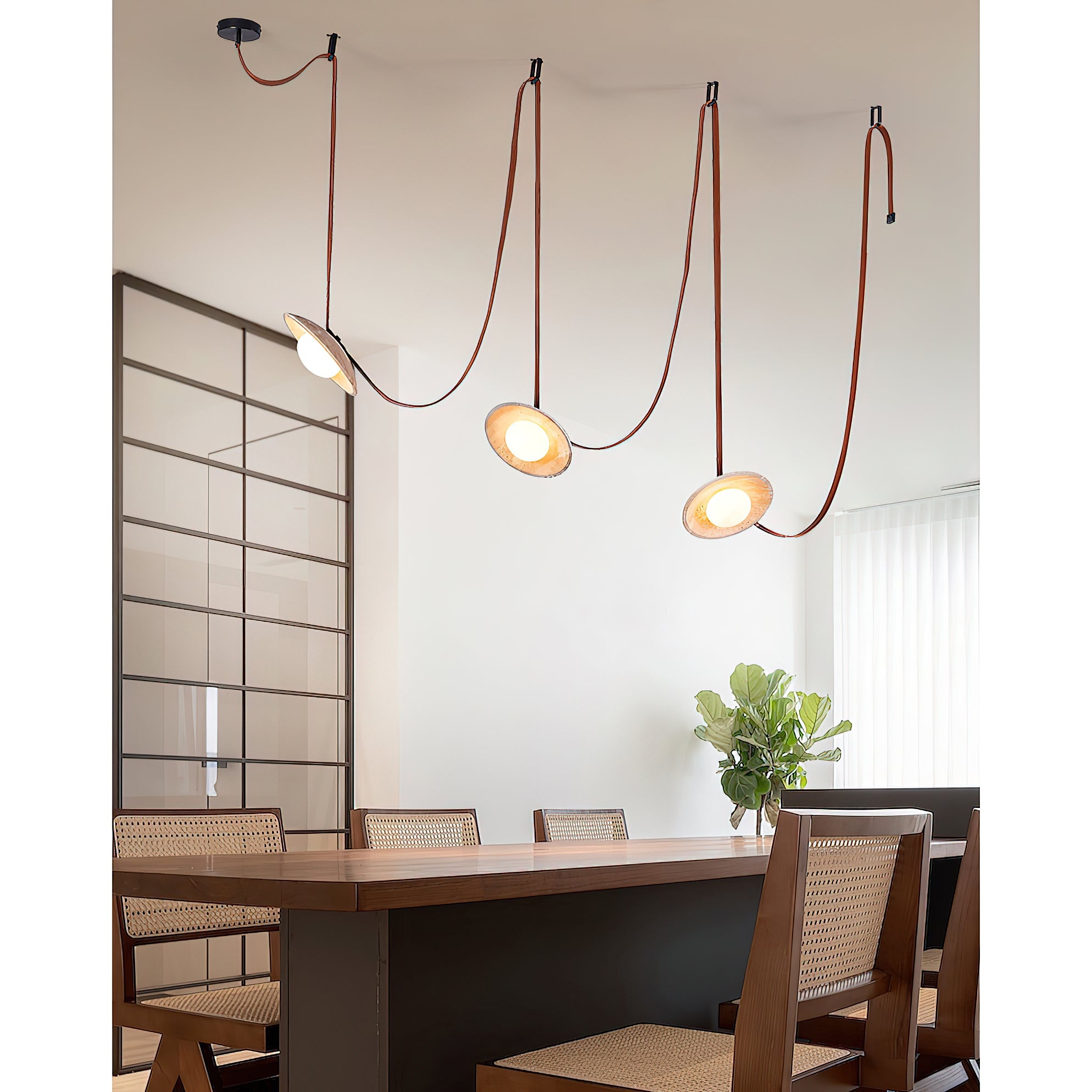 Light Rail Leather Pendant Lamp D688