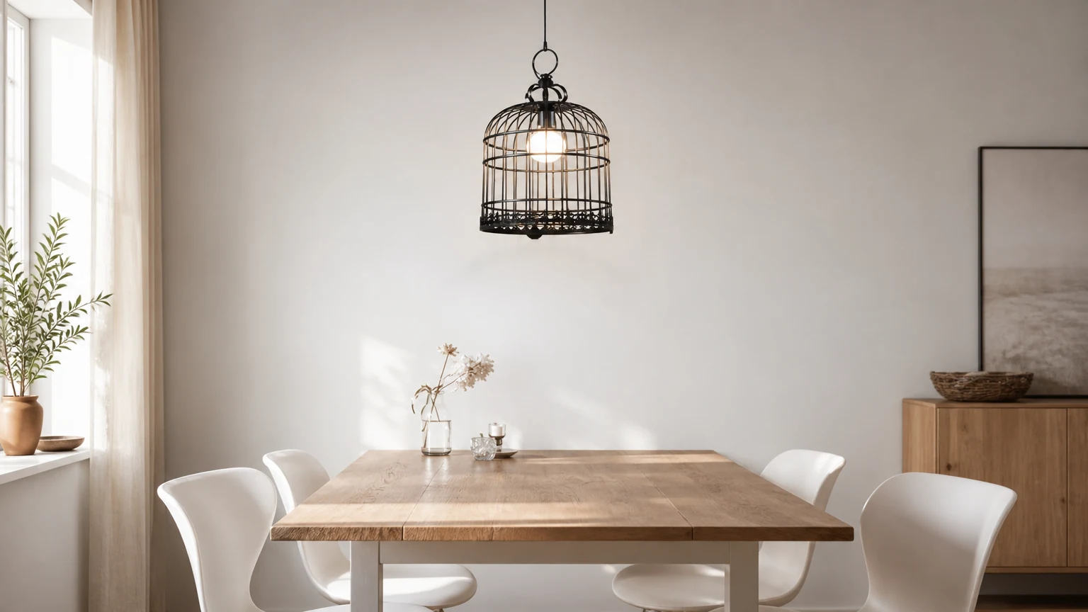 DIVANAH Bird Cage Pendant Light in a warm interior scene